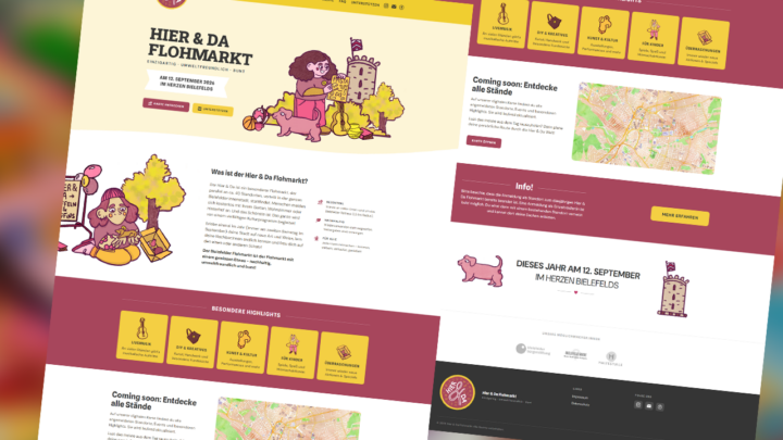 Hier & Da Flohmarkt – Webdesign für Bielefelds buntesten Flohmarkt