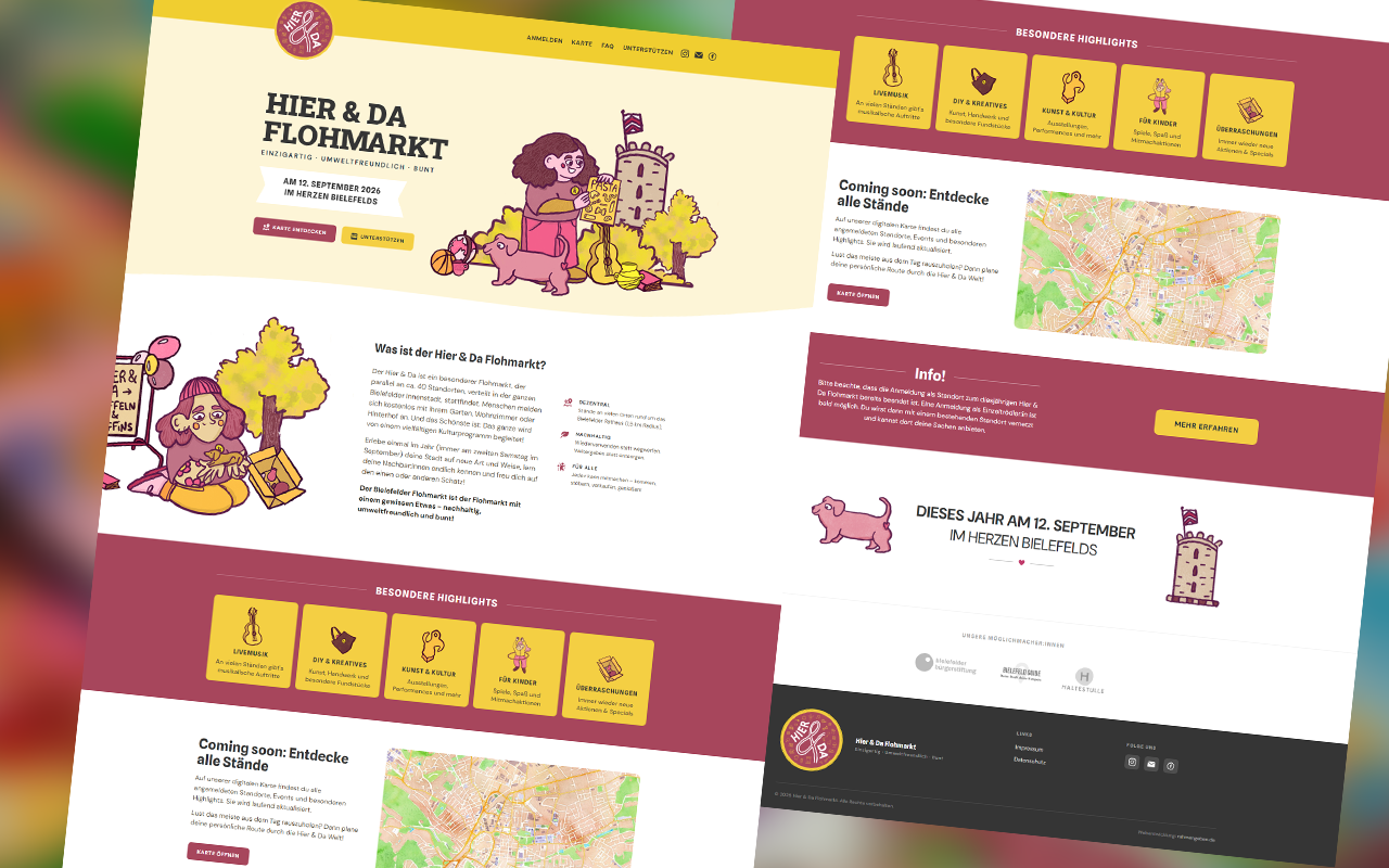 Hier & Da Flohmarkt – Webdesign für Bielefelds buntesten Flohmarkt